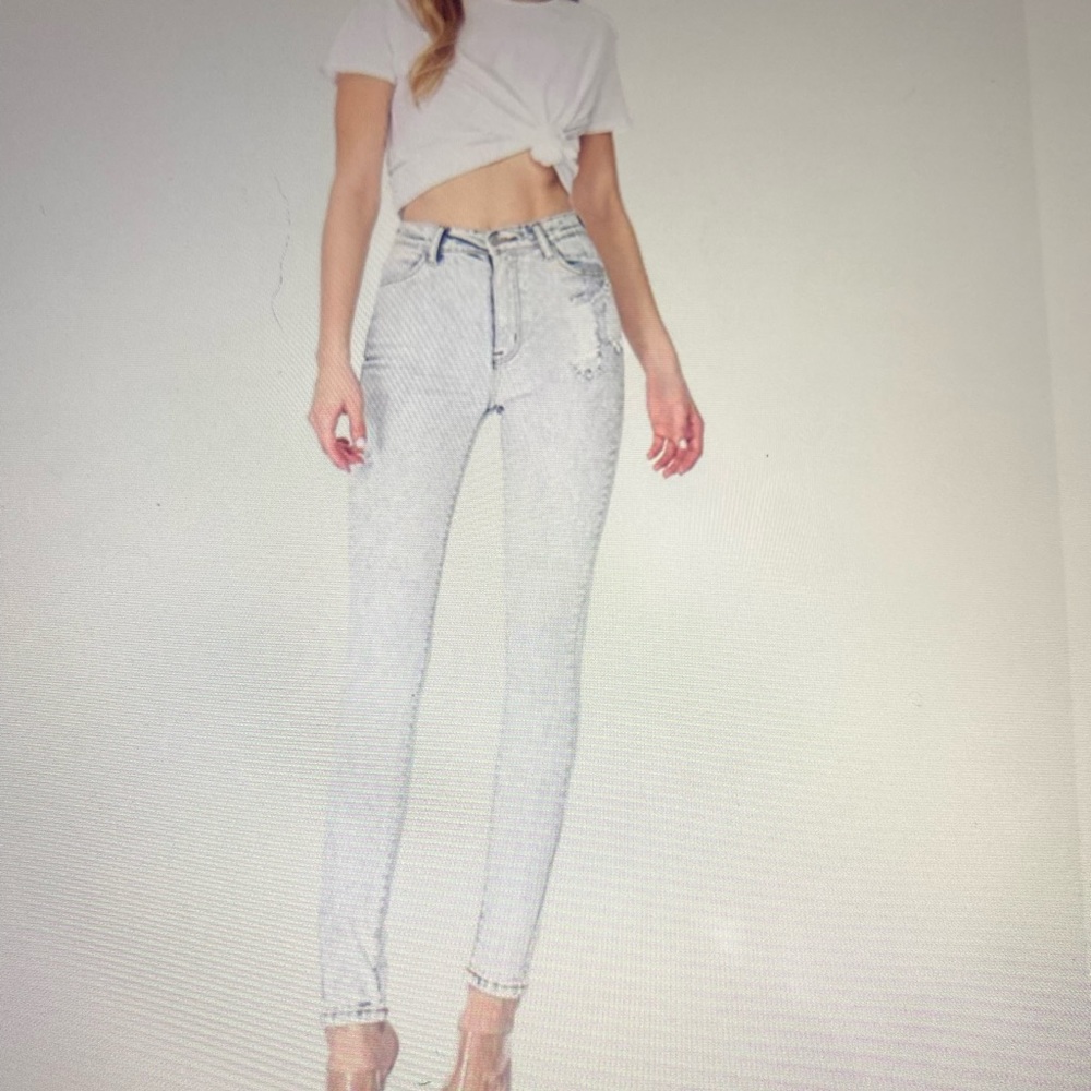 Rox white wash distressed jeans